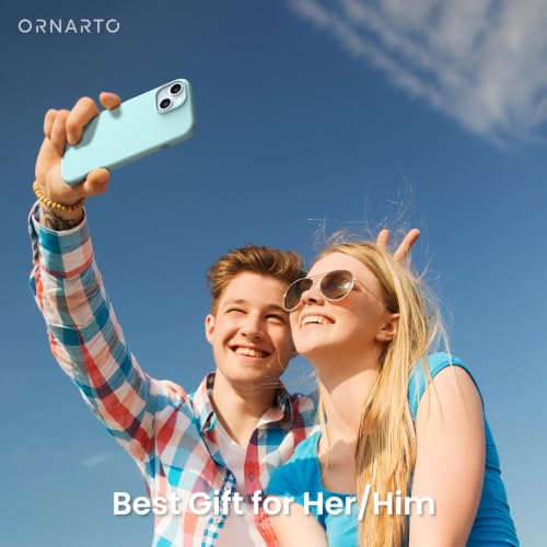 ORNARTO Compatible with iPhone 15 Case 6.1, Slim Liquid Silicone 3 Layers Full Covered Soft Gel Rubber Phone Case, Anti-Scratch Shockproof Protective Cover 6.1 Inch, Fresh Mint - color: Fresh Mint