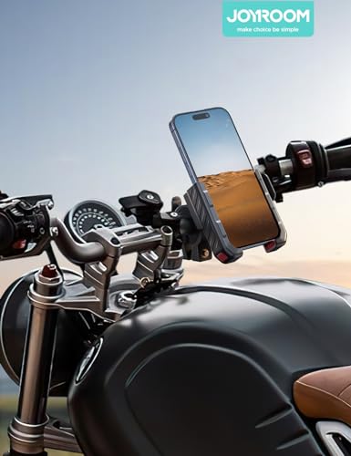 JOYROOM Motorcycle Bike Phone Holder Mount, 1s Lock Bike Phone Holder - color: Red