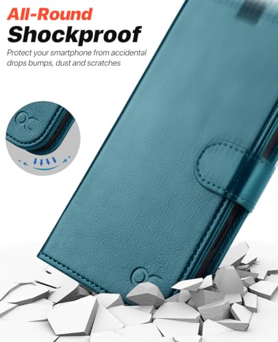 OCASE for iPhone 17 Detachable Wallet Case with Card Holder, 2 in 1 PU Leather Flip Folio with RFID Blocking Stand Wrist Strap Shockproof Phone Cover 6.3 Inch 2025, Peacock Blue - color: Peacock Blue, size: iPhone 17