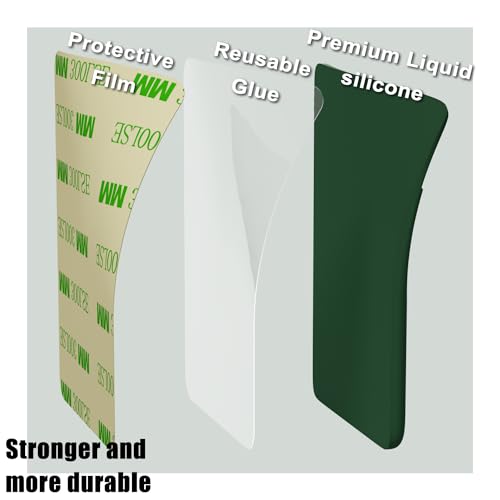 oakxco Phone Wallet Stick On, Secure Phone Card Holder Silicone, Adhesive Pocket Sleeve ID Credit Card, Slim Thin Card Case for Men Women Cute, Compatible with Apple iPhone Samsung Pixel, Dark Green - color: Forest Green
