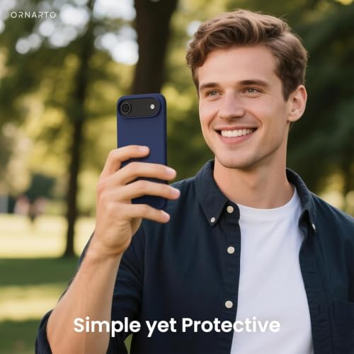 ORNARTO for iPhone Air Case 6.5", Slim Liquid Silicone 3 Layers Soft Gel Rubber Shockproof Protective Cover with Anti-Scratch Microfiber Lining-Navy Blue - color: Navy Blue