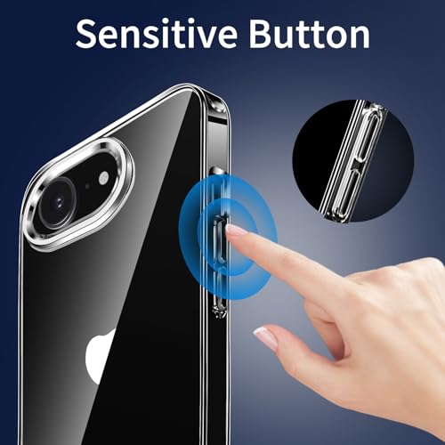 JJGoo for iPhone 17e Case and for iPhone 16e Case Clear, Transparent Shockproof Hard PC Back Protective Cover Bumper Phone Case for iPhone 16e / 17e - color: Clear