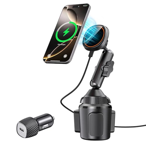EXELIQ for Qi2 15W Magsafe Car Mount Charger, Magnetic Car Cup Phone Holder