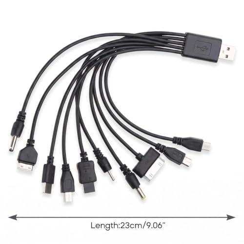 Black 10 in 1 Universal USB Cable, Multiple Universal Charging Cable for Cell Phones Blutooth Earphone Speaker Adapter Cable, 20cm Data Cable,Cables and Interconnects,USB Cables