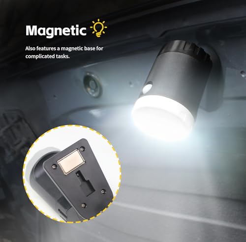 MaxWorks Rechargeable LED Work Light 500 Lumens Portable Shop Light – 360° Adjustable with Magnetic Base Clamp Mount & 3 Lighting Modes USB-C Rechargeable – 50897 - style: Magnetic and Clamp