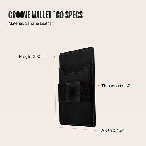 Groove Life Groove Wallet Go, Black Leather Attachment Card Holder for Men - color: Black