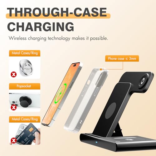 Wireless Charger Fast Charging Station 3 in 1 Charger Stand Travel