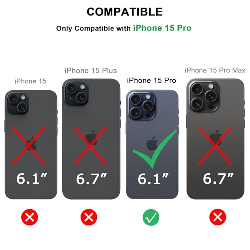 TENDLIN Compatible with iPhone 15 Pro Case Wood Grain with Carbon Fiber Texture Design Leather Hybrid Slim Case (Black) - color: Black, size: iPhone 15 Pro