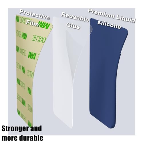 oakxco Phone Wallet Stick On, Secure Phone Card Holder Silicone, Adhesive Pocket Sleeve ID Credit Card, Slim Thin Card Case for Men Women Cute, Compatible with Apple iPhone Samsung Pixel, Navy Blue - color: Navy Blue