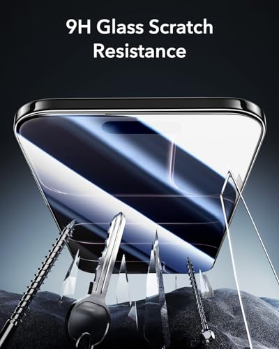 ESR 3 Pack for iPhone 17 Air Screen Protector, Armorite | 7X Impact Absorption, 9H+ Tempered Glass, Easy One-Pull Installation, Full-Coverage Protection, UltraFit Tray, Bubble-Free - size: iPhone Air 6.5 inch