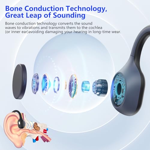 Open-Ear Headphones with Noise-Canceling Mic, Bone Conduction Headphones