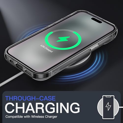 JETech Case for iPhone 15, Anti-Yellowing, Black | Shockproof Protection, Scratch Resistant Hard PC Back, Durable Transparent TPU Bumper - color: Black, size: iPhone 15
