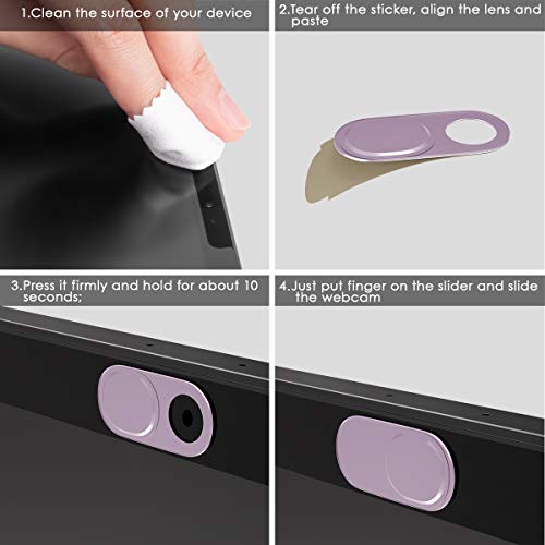Webcam Cover, Laptop Camera Slide, 0.027 Inch Super Thin Web Camera Cover for Computer, iPad, MacBook Pro, iMac, Smartphone, Mac, PC, Protect Your Personal Privacy Security (Rose Gold-3 Pack) - color: Rose Gold - 3 Pack