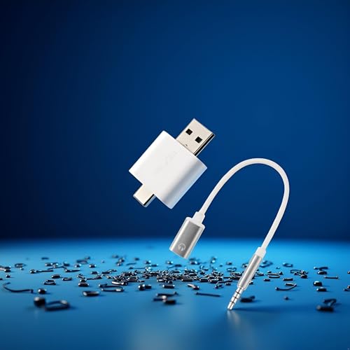 3.5mm USB to Aux Adapter 3.5mm Analog Cable Type-C Converter Earphone Adapter Compatible with MP3 Players Aux,CD Players, Laptops, Tablets, Smartphone,Headphone (Silver)