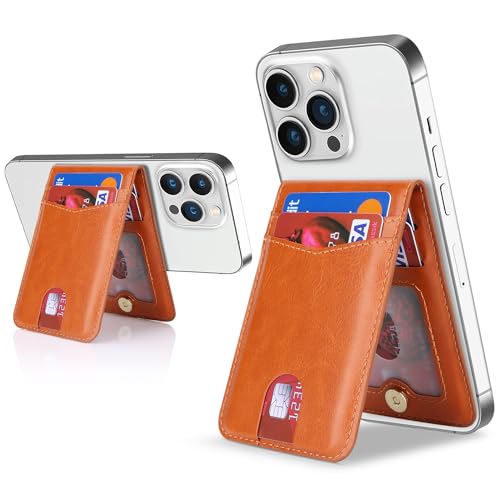 Cavor Compatible with Magsafe Wallet, Magnetic Wallet for iPhone, Brown - color: C-Brown