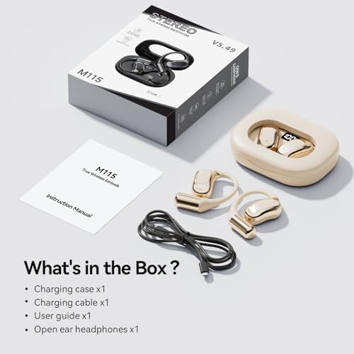 Open Ear Headphones Bluetooth Wireless Over Ear Earbuds(Skin) - color: Skin
