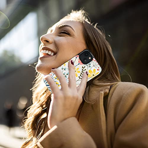 HAOPINSH for iPhone 14 Case Wallet Compatible with MagSafe Wireless Charging, Floral Flower Pattern Back Flip Folio RFID Blocking Leather Kickstand Card Slots Case Double Magnetic Clasp Cover 6.1" - color: Floral Flower MagSafe