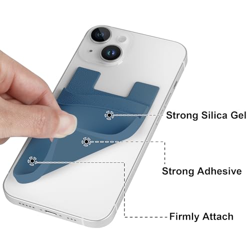 Senose Phone Wallet, Phone Card Holder Stick On Silicone Credit Card Holder - color: Blue+Sierra+Navy+Black+White