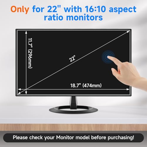 2 Pack 22 Inch 16:10 Display Anti Glare Screen Protector, Eye Protection Anti Scratch Matte Anti Glare Film for 22'' Computer Monitor - size: 22 Inch (Diagonal) - 16:10 Aspect Ratio