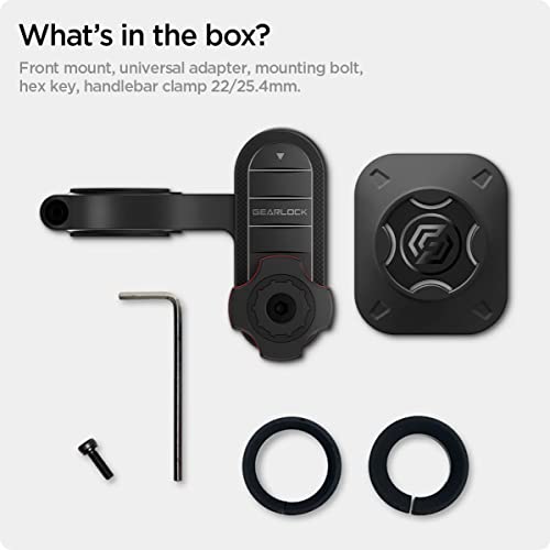 Spigen Life Gearlock Bike Phone Mount/Bike Phone Holder with Universal Adapter for Motorcycle, Classic, Electric, Scooter and Mountain Bike - Compatible with Most Phones - style: Out Front Mount