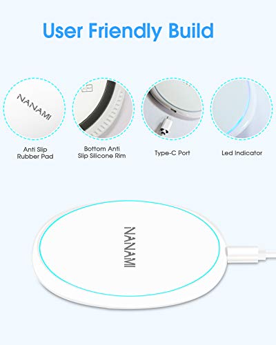 NANAMI 10W Max Wireless Charger Pad for iPhone, Samsung and Other Devices - color: White