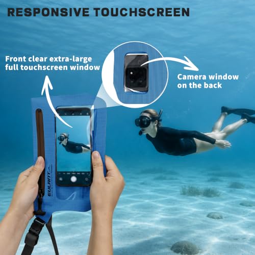 EULANT IPX8 Waterproof Phone Pouch,Reusable Fanny Pack Dry Bag | Fanny Pack Dry Bag Screen Touch Sensitive for Beach Swimming,Boating,Kayaking,Rafting - color: Blue, size: 2 PC