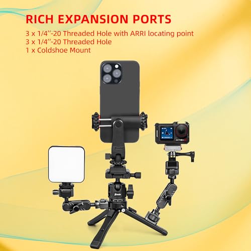 Zeadio Heavy Duty Metal Tripod Kit with Arca Ball Head - Universal Phone Vlogging Kit, Cell Phone Stand & Travel Tripod for iPhone/Android, Camera, Gimbal, Action Cam etc - style: With Arca Ball Head