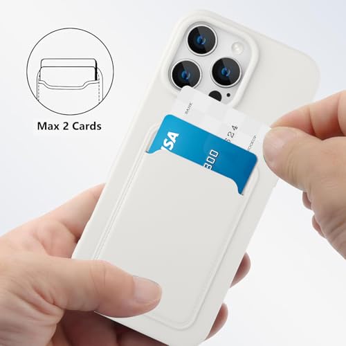 MZELQ Compatible with iPhone 16 Pro Max Case Card Holder -White | Wallet Cover,Camera Protection + Screen Protector Soft Card Slot Phone Case - color: White, size: iPhone 16 Pro Max