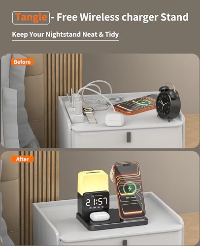 6-in-1 Wireless Charging Station,Charger Stand for Apple Devices for Gifts