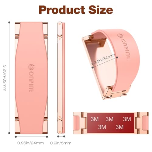 Phone Grip Finger Ring Holder 3.23 Inch, Phone Slim Finger Ring Holder Kickstand 2 in 1, Compatible with iPhone Samsung and Most Smartphones, Pink