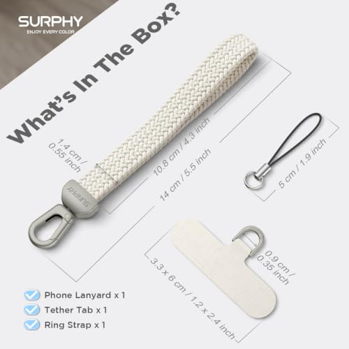 SURPHY Elastic Phone Wrist Strap, Phone Lanyard, Key Chain Lanyards - color: A- Stone