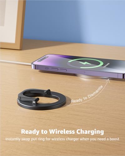 【2 Pack】 SUPERONE for MagSafe Phone Grip, Magnetic Phone Ring Holder - color: 2 Pcs Black