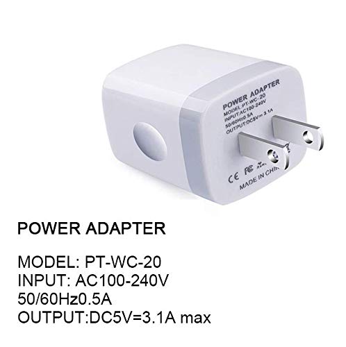 USB Wall Charger,Sicodo 3-Port Travel Smartphone Quick Charger 2 Pack 3.1Am - color: White