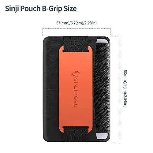 Sinjimoru Phone Grip Card Holder with Phone Stand, Silicone Clementine - color: Clementine