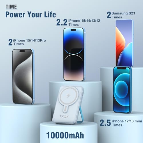Wireless Portable Charger 10000mAh,Magnetic Power Bank with Built-in Cables LED Display,22.5W PD Fast Charging for Magsafe Battery Pack Compatible with iPhone16/15/14/13/12/Pro/Pro Max(Blue) - color: Blue
