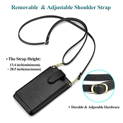 Peacocktion Small Crossbody Cell Phone Purse for Women, Lightweight Mini Small Crossbody Bags for Women with Card Slots - color: 10-black