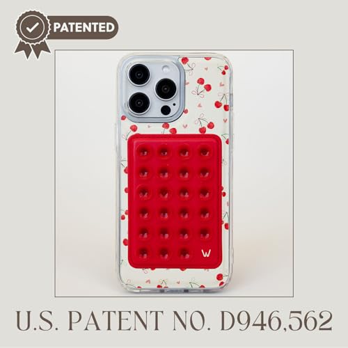 Walli Cases Silicone Suction Cup Mount for iPhone, Fits Walli Magnetic Case - color: Red