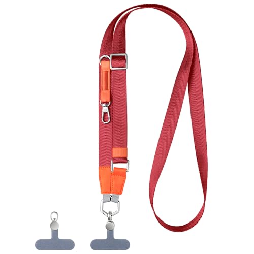 Phone Lanyard Crossbody,Adjustable Anti-Theft Neck Strap,Red - color: Red
