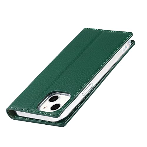 iCoverCase Compatible with iPhone 13 Wallet Case, RFID Blocking Genuine Leather Magnetic Case with Wrist Strap and Card Slots Kickstand Feature Flip Cover 6.1 Inch (Green) - color: Green, size: iPhone 13