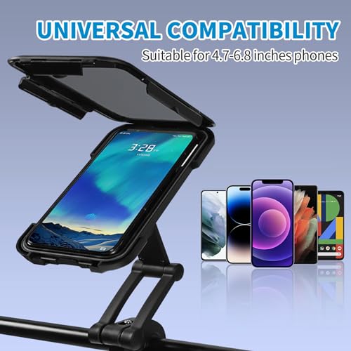 Waterproof Bike Phone Mount Touch-Screen Bicycle Phone Holder | Universal Waterproof Cell Phone Bag 360°Rotatable Motorcycle Scooter ATV MTB Phone Mount Holder for 4.7-6.8" Phones
