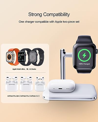 2 in 1 Charger Stand for Apple Watch and AirPods - color: White