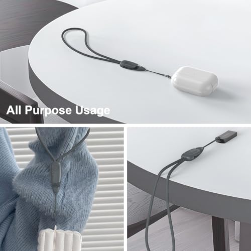 E-Tree 2 Pack Multi-Purpose Wrist Lanyard Hand Strap for Cell Phone Case Camera Airpods Keys Keychain Keys USB Flash Drive - color: Grey & Grey