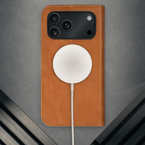 TORRO Leather Case Compatible with iPhone 17 Pro 6.3" 2025 - Premium Leather Wallet Flip Case with Kickstand and Card Slots (Compatible with Official MagSafe Chargers) - Light Brown - color: Light Brown, size: iPhone 17 Pro