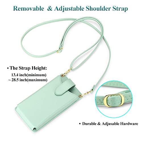 Peacocktion Small Crossbody Cell Phone Purse for Women, Lightweight Mini Small Crossbody Bags for Women with Card Slots - color: 23-light Green