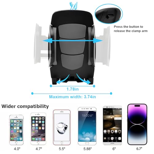 Bittwee Cup Holder Phone Mount, Adjustable Car Phone Holder, Yellow - color: Yellow