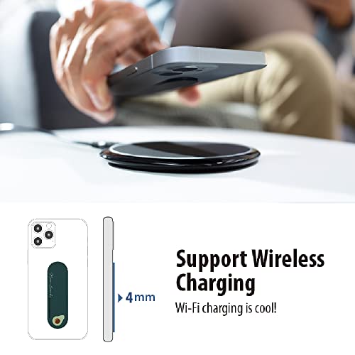 MOMO STICK Flatstick, Cell Phone Finger Grip Strap Holder for Hand, Cell Phone Stand, New Slim Finger Loop Selfie Grip Compatible with Most Smartphones -Avocado - color: Avocado