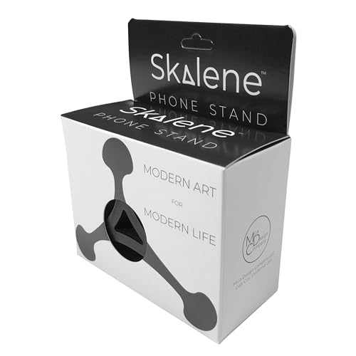 Skalene Phone Stand - 100% Silicone Rubber, Adjustable Phone Holder, Prop, Rest - Desk, Office, Home, Kitchen Accessory (Stealth Black) - color: Black