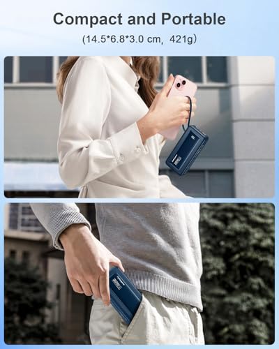 Portable Charger 27000mAh 30W Fast Charging Power Bank - color: Dark Blue, size: 27000Mah