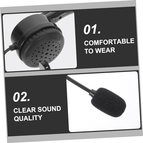 Mikikit Single Ear Headset with Microphone Comfortable Wired Business Headset for Calls Noise Reduction Technology for Gaming and Professional Use Durable Design
