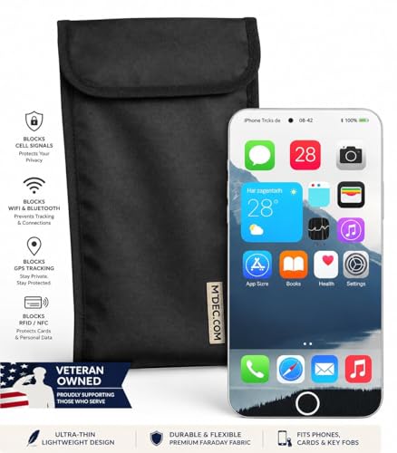 Basic Faraday Signal Blocking Pouch for Cell Phone Privacy and Anti-Tracking Protective Case (Eclipes Black) - color: Eclipes Black
